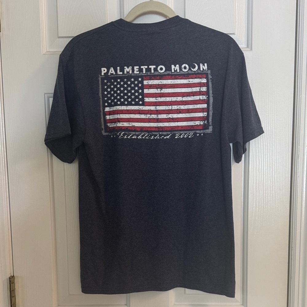 Palmetto Moon Navy/Gray Tee with American Flag Graphic